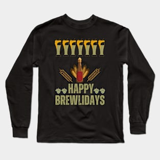 Happy Brewlidays- Funny Beer Long Sleeve T-Shirt